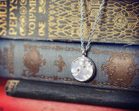 Mother of pearl button necklace